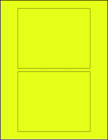 Sheet of 5.75" x 4.75" Fluorescent Yellow labels
