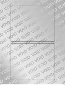 Sheet of 5.75" x 4.75" Void Silver Polyester labels