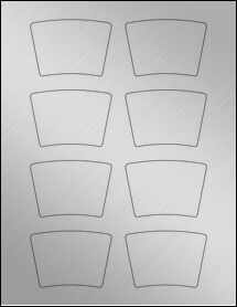 Sheet of 2.7357" x 2.0426" Weatherproof Silver Polyester Laser labels