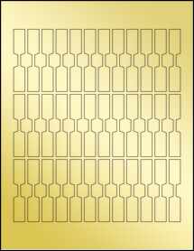 Sheet of 0.5" x 2.75" Gold Foil Inkjet labels