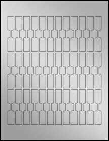 Sheet of 0.5" x 2.75" Weatherproof Silver Polyester Laser labels