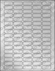 Sheet of 1.36" x 0.5" Void Silver Polyester labels