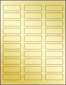 Sheet of 2.25" x 0.75" Gold Foil Inkjet labels
