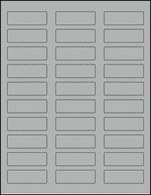 Sheet of 2.25" x 0.75" True Gray labels
