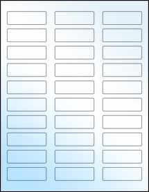 Sheet of 2.25" x 0.75" White Gloss Laser labels