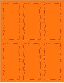 Sheet of 2.3121" x 4.9966" Fluorescent Orange labels