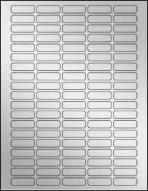 Sheet of 1.36" x 0.43" Silver Foil Inkjet labels