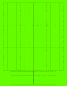 Sheet of 0.55" x 2.875" Fluorescent Green labels