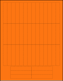 Sheet of 0.55" x 2.875" Fluorescent Orange labels