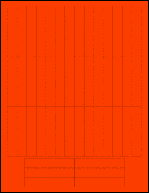 Sheet of 0.55" x 2.875" Fluorescent Red labels