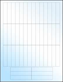 Sheet of 0.55" x 2.875" White Gloss Inkjet labels