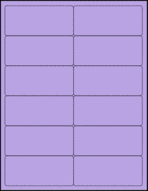 Sheet of 4" x 1.75" True Purple labels