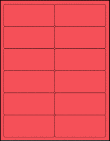 Sheet of 4" x 1.75" True Red labels