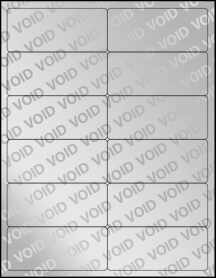 Sheet of 4" x 1.75" Void Silver Polyester labels