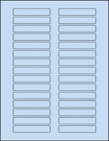 Sheet of 2.9134" x 0.5315" Pastel Blue labels