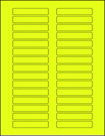 Sheet of 2.9134" x 0.5315" Fluorescent Yellow labels