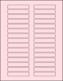 Sheet of 2.9134" x 0.5315" Pastel Pink labels