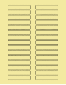 Sheet of 2.9134" x 0.5315" Pastel Yellow labels