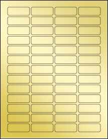 Sheet of 1.75" x 0.65" Gold Foil Laser labels