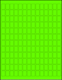 Sheet of 0.5" x 0.75" Fluorescent Green labels