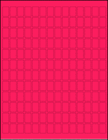 Sheet of 0.5" x 0.75" Fluorescent Pink labels