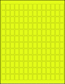 Sheet of 0.5" x 0.75" Fluorescent Yellow labels