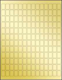 Sheet of 0.5" x 0.75" Gold Foil Inkjet labels