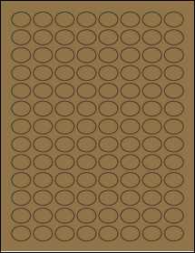 Sheet of 0.835" x 0.656" Brown Kraft labels