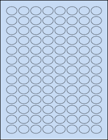 Sheet of 0.835" x 0.656" Pastel Blue labels