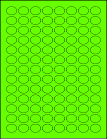 Sheet of 0.835" x 0.656" Fluorescent Green labels