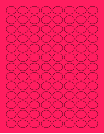 Sheet of 0.835" x 0.656" Fluorescent Pink labels