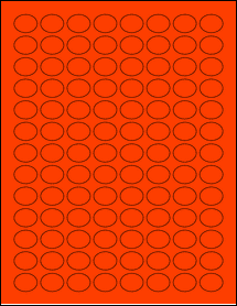 Sheet of 0.835" x 0.656" Fluorescent Red labels