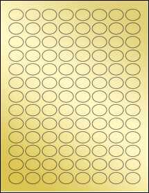 Sheet of 0.835" x 0.656" Gold Foil Laser labels