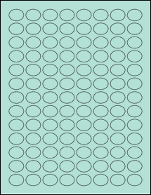 Sheet of 0.835" x 0.656" Pastel Green labels