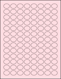 Sheet of 0.835" x 0.656" Pastel Pink labels