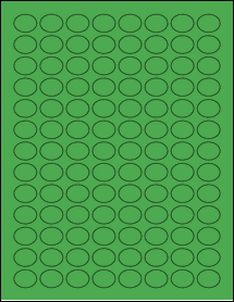 Sheet of 0.835" x 0.656" True Green labels