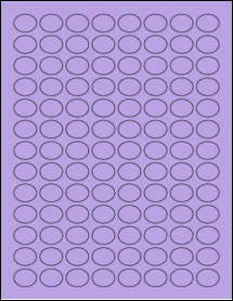 Sheet of 0.835" x 0.656" True Purple labels