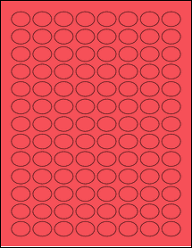 Sheet of 0.835" x 0.656" True Red labels