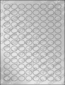 Sheet of 0.835" x 0.656" Void Silver Polyester labels