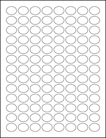 Sheet of 0.835" x 0.656" Removable White Matte labels