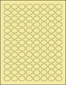 Sheet of 0.835" x 0.656" Pastel Yellow labels