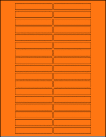 Sheet of 3" x 0.5" Fluorescent Orange labels