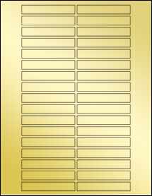 Sheet of 3" x 0.5" Gold Foil Laser labels