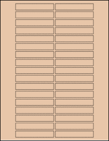 Sheet of 3" x 0.5" Light Tan labels