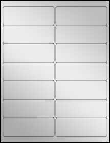 Sheet of 4" x 1.4375" Silver Foil Inkjet labels