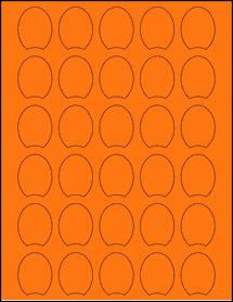 Sheet of 0" x 0" Fluorescent Orange labels