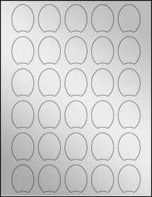 Sheet of 0" x 0" Silver Foil Inkjet labels