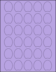 Sheet of 0" x 0" True Purple labels