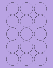 Sheet of 2" Circle True Purple labels