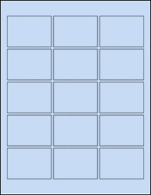 Sheet of 2.5" x 1.75" Pastel Blue labels